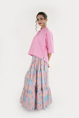 Rosé Bloom Two-Piece Premium soft Cotton Set