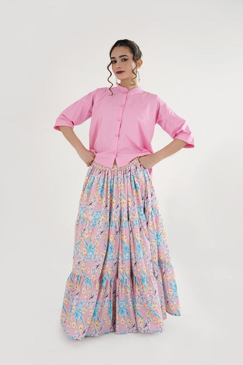 Rosé Bloom Two-Piece Premium soft Cotton Set