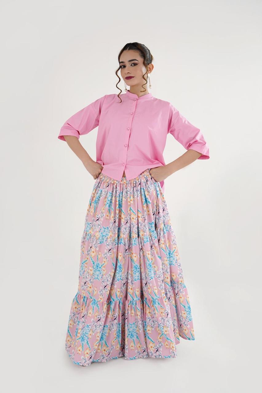 Rosé Bloom Two-Piece Premium soft Cotton Set